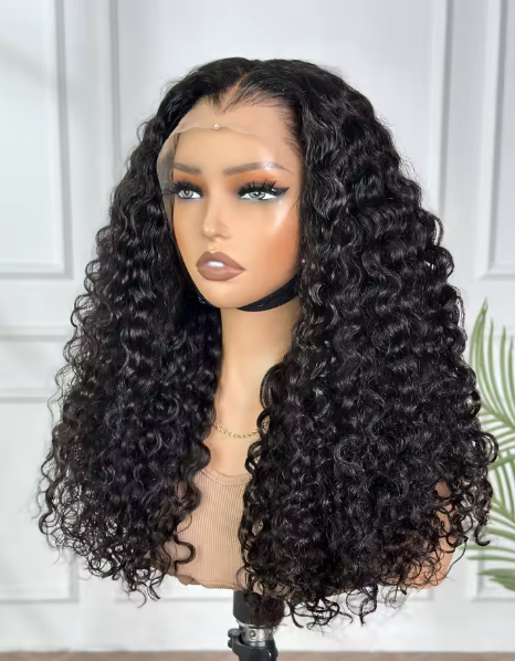 New Curl 13*4 HD lace Frontal Wig Glueles 100% Human Hair 20 Inches Natrual Black Color - Image 2