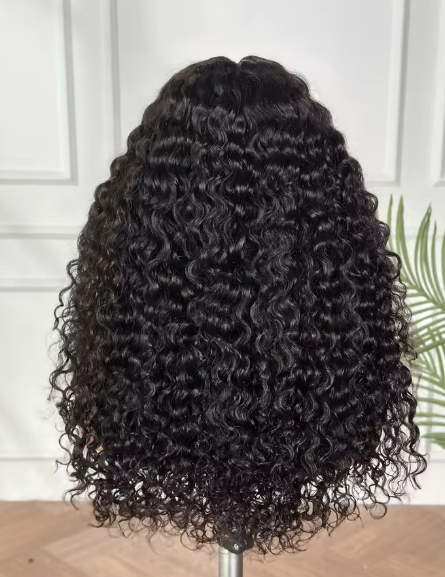 New Curl 13*4 HD lace Frontal Wig Glueles 100% Human Hair 20 Inches Natrual Black Color - Image 3