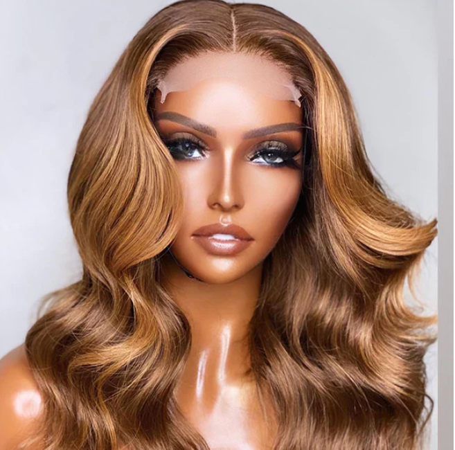 Glueless Fabulous Ombre Brown Loose Wavy Closure Wig 18