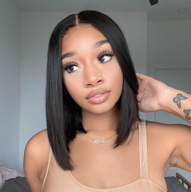 Double Drawn 180 % Density Silky Bone Straight 13x4 Lace Frontal Wig