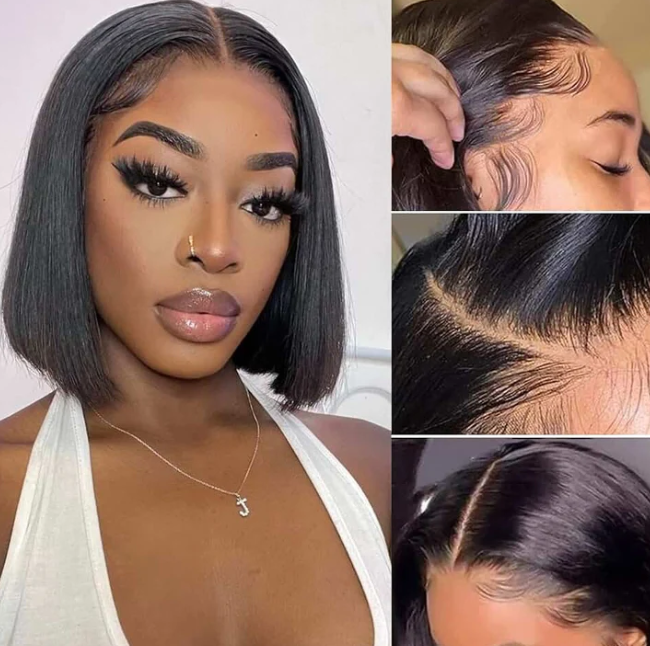 Double Drawn 180 % Density Silky Bone Straight 13x4 Lace Frontal Wig - Image 2