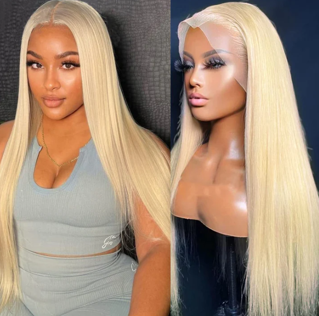 Super Double Drawn 13X4 Frontal Lace Wig White 613# 24