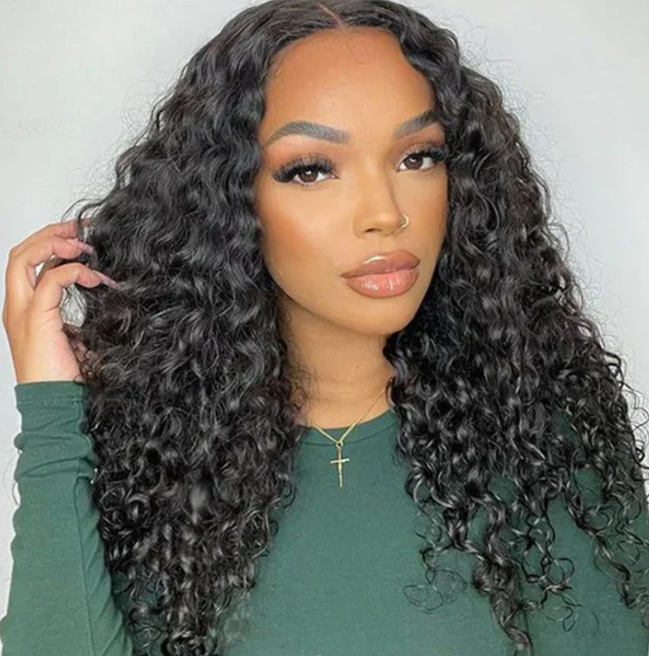 Super Double Drawn Deep Wave 4x4 Closure Wig 18