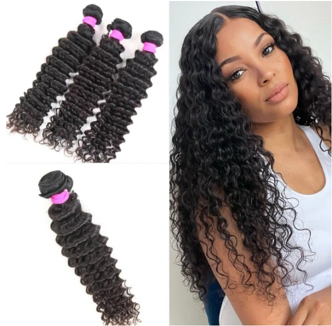Deep Wave 100% Virgin Human Hair Curly Bundles